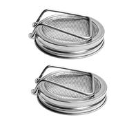 Sprouting Lid - 2 Pieces Wide Mouth Mesh Germination Screen for Indoor Gardening, Fast Drainage with Optimal Air Circulation, Hydroponics Sprouts Growing, Stainless Steel Mesh, 3.82x3.39 inches