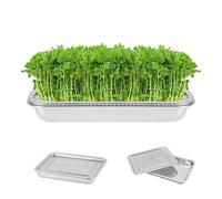 Sprouting Tray Set, Sieve Screen Reusable, Stainless Steel Plant Germination Trays, Hydroponic Seed Beginner and Microplant Kit for Indoor Gardening Greenhouse Transplantation Hydroponics Home Plant