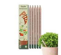 SproutWorld Matite | Pizza Edition | Matite piantabili con semi di erbe e ortaggi (peperoncino, basilico, origano, rucola, pomodoro) | Confezione da 5 | Regalo sostenibile per amanti della pizza