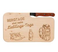 Spruchreif - Tagliere per il pane con coltello e incisione, idea regalo per escursionisti per una colazione all'aperto