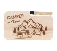 Spruchreif | Tagliere per il pane in legno | Tagliere in legno | Tagliere Scritte da campeggio | Regali per Camper | Regali per esterni | Campeggio regali „Camper on Tour“