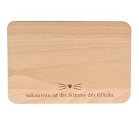 Spruchreif Tagliere per la colazione "fusa è la voce della felicità", in legno di faggio, motivo gatto, regalo per amici e proprietari di gatti, 22 x 15 x 1 cm, sostenibile
