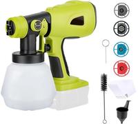 Spruzzatore a colori senza fili per Ryobi 18 V, pistola elettrica HVLP a mano con 4 ugelli, serbatoio da 1000 ml per mobili residenziali, recinzioni, terrazze, pareti e soffitti (senza batteria)