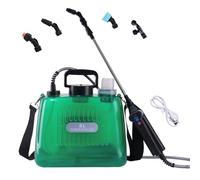 Spruzzatore a pressione, batteria da 8 l, per giardino, 7,4 V, indicatore LED, spruzzatore elettrico per piante con 4 ugelli regolabili, 3 velocità di spruzzo e asta telescopica, siringa da giardino