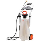 Spruzzatore a pressione con carrello, spruzzatore con pompa da giardino da 16 litri, spruzzatore da giardino con ruote, strumenti for la pulizia e l'irrigazione con ugelli a 2 modalità(White,12L)