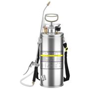 Spruzzatore a Pressione da 10 Litri in Acciaio Inox, Spruzzatore Giardino a Atomizzatore a Spalla con Manometro,Ugello Regolabile, Irroratore per Erbacce da Giardino per Prato