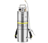 Spruzzatore a Pressione da 12 Litri in Acciaio Inox, Spruzzatore Giardino a Atomizzatore a Spalla con Manometro,Ugello Regolabile, Irroratore per Erbacce da Giardino per Prato