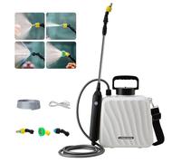 Spruzzatore a pressione da 5 litri, universale, spruzzatore elettrico per piante con 3 ugelli per nebbia, manico ricaricabile tramite USB, asta telescopica, spruzzatore per erbacce e spruzzatore