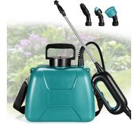Spruzzatore a pressione senza fili da 5 litri, potente spruzzatore elettrico per piante da 7,4 V, con 3 ugelli e tracolla regolabile, ricaricabile tramite USB