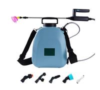 Spruzzatore a zaino a batteria, spruzzatore elettrico da giardino con 4 ugelli spray, asta termoretraibile regolabile, ideale per la cura del cortile e del prato