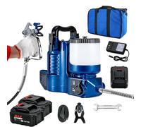 Spruzzatore Airless da 500 W Pistola a spruzzo Portatile alimentata a Batteria al Litio da 21 V con Serbatoio da 1,2 l, Pressione Massima di 15 MPa e Regolazione 2battery
