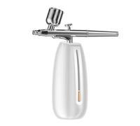 Spruzzatore atomizzatore Nano Mini compressore d'Aria Set Spazzola ad Aria Pistola a spruzzo for Vernice for Nail Art Tattoo Craft Cake Face Ampia Applicazione(1-White)