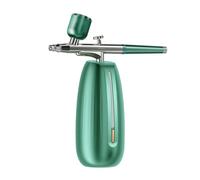 Spruzzatore atomizzatore Nano Mini compressore d'Aria Set Spazzola ad Aria Pistola a spruzzo for Vernice for Nail Art Tattoo Craft Cake Face Ampia Applicazione(1-Blackish Green)