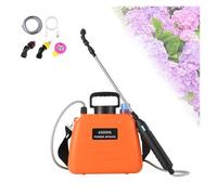 Spruzzatore automatico per diserbanti, spruzzatore elettrico da giardino da 6,5 l/9 l con tracolla regolabile e maniglia ricaricabile, per la cura del prato(Orange,6500ML)