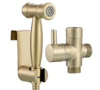Spruzzatore Bidet Portatile Per WC, Oro Spazzolato, Set Di Accessori Per Bidet Da Bagno in Acciaio Inossidabile Con Tubo Flessibile Per Lavaggio Femminile, Montaggio A Parete Per WC