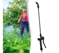 Spruzzatore con leva bloccabile, asta spray da 61 cm per spruzzatore a zaino, strumento per la pulizia del giardino con valvola di intercettazione e impugnatura in gomma, nero
