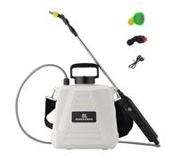 Spruzzatore Da Giardino A Batteria Da 5 L/8 L, Spruzzatore Elettrico A Zaino Aggiornato Con 3 Ugelli, Impugnatura Ricaricabile Tramite USB E Asta Retrattile, Tracolla Regolabile, For Prato E(White,8L)