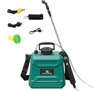 Spruzzatore Da Giardino A Batteria Da 5 L/8 L, Spruzzatore Elettrico A Zaino Aggiornato Con 3 Ugelli, Impugnatura Ricaricabile Tramite USB E Asta Retrattile, Tracolla Regolabile, For Prato E(Green,8L)