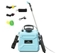 Spruzzatore Da Giardino A Batteria Da 5 L/8 L, Spruzzatore Elettrico A Zaino Aggiornato Con 3 Ugelli, Impugnatura Ricaricabile Tramite USB E Asta Retrattile, Tracolla Regolabile, For Prato E(Blue,5L)