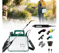 Spruzzatore da giardino alimentato a batteria, 2,1 galloni, elettrico, manico ricaricabile, 4 ugelli per nebbia, bacchetta retrattile da 94 cm, tracolla regolabile, per prato e cortile