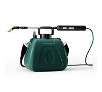 Spruzzatore da giardino alimentato a batteria da 2 galloni - Spruzzatore elettrico con bacchetta retrattile, 4 ugelli nebulizzatori e manico ricaricabile USB, tracolla regolabile per prato, cortile e