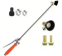 Spruzzatore da giardino in metallo con ugello regolabile e blocco, connettore in ottone da 1/4" e 3/8" per tubo dell'acqua, asta di ricambio durevole per irrigazione (67 cm)