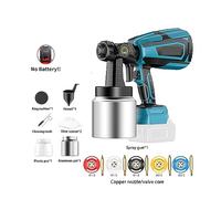 Spruzzatore di vernice, 1000ML Pistola a spruzzo elettrica senza fili Spruzzatore di vernice Mobili for auto Rivestimento in acciaio Aerografo 5 Ugelli compatibili for batteria(Gun and Mental Pot)