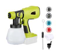 Spruzzatore di vernice a batteria compatibile con la batteria Ryobi 18V, pistola elettrica a mano con 4 ugelli 3 modelli di spruzzo 1000ML contenitore per pareti mobili pittura