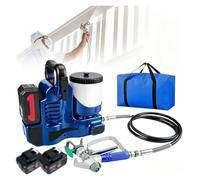 Spruzzatore Di Vernice Airless Portatile Da 1,2L Con 2 Batterie | Pistola a Spruzzo per Verniciare 500W,Regolazione a 6 velocità,Pressione di 15 MPa,per progetti