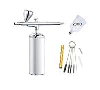 Spruzzatore di Vernice, Auto Auto Mini Kit aerografo con compressore 0.3mm Ugelli Portatile Portatile Pistola a maniche lunghe Pistola a maniche lunghe for tatuaggio Fai da te(Part C white)