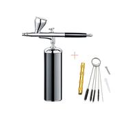 Spruzzatore di Vernice, Auto Auto Mini Kit aerografo con compressore 0.3mm Ugelli Portatile Portatile Pistola a maniche lunghe Pistola a maniche lunghe for tatuaggio Fai da te(Part B black)