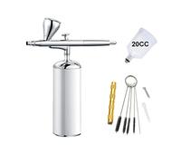 Spruzzatore di Vernice, Auto Auto Mini Kit aerografo con compressore e ugelli da 0,3 mm Portatile portatile Dual-Action Bilange Brownless Brush Brush Set(Part C white)