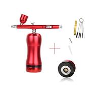 Spruzzatore di Vernice, Designs Airbrush Compressor Auto Start and Stop Function Sostituire con la penna della pistola a doppia azione della batteria(Part C Red)