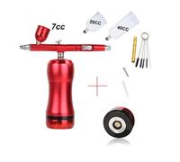 Spruzzatore di Vernice, Designs Airbrush Compressor Auto Start and Stop Function Sostituire con la penna della pistola a doppia azione della batteria(Part D Red)