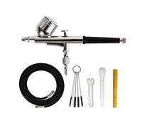 Spruzzatore di Vernice, Dual Action Airbrush Pistola a spruzzo Pulsante Tipo Compressore Compatibile Air Brush Set facile Pulito for il cibo Coloring Makeup Model Painting(C)
