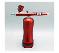 Spruzzatore di Vernice, Kit aerografo Compressore Auto Start Stop Sostituire Body Body Art Desgn Mini FAI DA TE Auto Spray Paint Chrome Plating Brush Set(Rot)