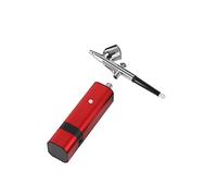 Spruzzatore di Vernice, Kit aerografo portatile 3 0psi. Compressore con tipo di gravità Pistola a spruzzo for modello Art Model Body Paint Artist Makeup Nail Tattoos Tool Tool(TM80S Red B)