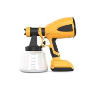 Spruzzatore di Vernice, Pistola a spruzzo elettrica portatile for uso domestico con protezione contro le perdite, alimentata a batteria al litio(Yellow,Two batteries and one charger)