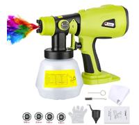Spruzzatore di vernice senza fili compatibile con batteria al litio Ryobi 18 V One+, Hipoke 200 W HVLP, 4 ugelli, 3 modelli per mobili domestici, recinzioni, terrazze, soffitti