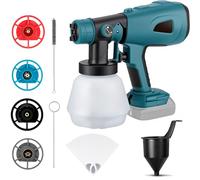 Spruzzatore di vernice senza fili compatibile con batteria Bosch da 18 V - Pistola elettrica HVLP portatile con contenitore da 1000 ml, pistola a spruzzo senza spazzole con 3 modelli e 4 ugelli, per