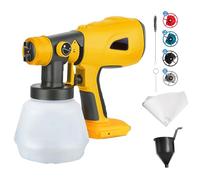 Spruzzatore di vernice senza fili per batteria DeWalt da 18 V, senza fili, senza spazzole, serbatoio da 1000 ml, 3 modalità regolabili, 4 ugelli spray per recinzioni, pareti, cantine (senza batteria)