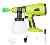 Spruzzatore di vernice senza fili per Ryobi 18 V, pistola a spruzzo elettrica HVLP portatile con 4 ugelli, contenitore da 1000 ml per pareti, recinzioni, casa fai da te pittura domestica