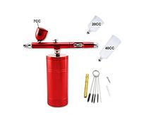 Spruzzatore di Vernice, Wireless Airbrus Air Brush Pump Pump Compressore Spray Gun Giamby Giocattolo FAI DA TE Hobby Make Up Beauty Trucco di bellezza Oxygen Bubble Therapy Injector Facial(Part D Red)