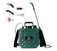 Spruzzatore elettrico 10 l/7 l, ricaricabile 1500 mAh, potente spruzzatore da giardino con 3 ugelli regolabili, canna telescopica, irrigazione, diserbo, pulizia per prato, cortile e giardino (7 l