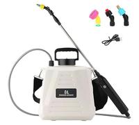 Spruzzatore elettrico a bacchetta retrattile con 3 ugelli nebulizzatori, 5L e 8L, spruzzatore d'acqua a bacchetta telescopica con cinghia regolabile per diserbante, prato, cortile(8lWhite)