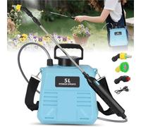 Spruzzatore elettrico a bacchetta retrattile con 3 ugelli nebulizzatori, 5L e 8L, spruzzatore d'acqua a bacchetta telescopica con cinghia regolabile per diserbante, prato, cortile(5l Blue 1)