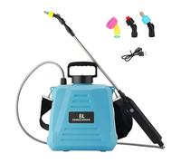 Spruzzatore elettrico a bacchetta retrattile con 3 ugelli nebulizzatori, 5L e 8L, spruzzatore d'acqua a bacchetta telescopica con cinghia regolabile per diserbante, prato, cortile(8l Blue)