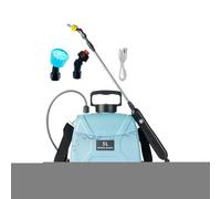 Spruzzatore elettrico a pompa - 5 L - 3 ugelli nebulizzatori con tracolla telescopica bacchetta per la cura delle piante del piscina auto dettagli pavimento esterno cortile manutenzione