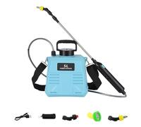 Spruzzatore elettrico da 5 litri alimentato a batteria, manico ricaricabile USB, tracolla per esterni, 3 ugelli nebulizzatori portatili da giardino, pompa con bacchetta retrattile (blu)