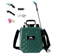 Spruzzatore elettrico da 5 litri alimentato a batteria, manico ricaricabile USB, tracolla per esterni, 3 ugelli nebulizzatori, spruzzatore portatile da giardino con bacchetta retrattile (10 L, verde)